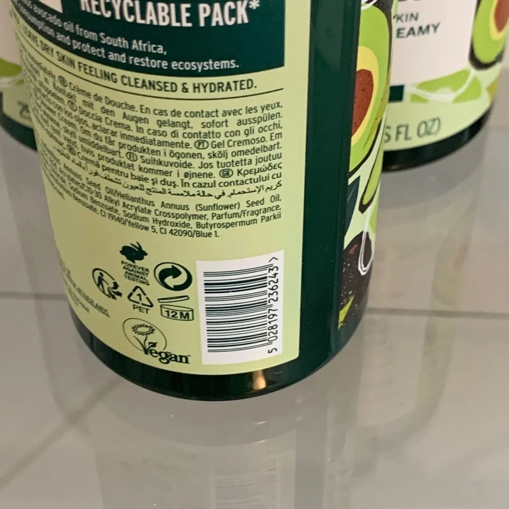 3X The Body Shop Avocado Shower Cream For Dry Skin 8.4 Ounces New Gel Full Sz - Picture 4 of 5